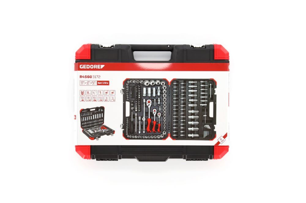 Produktbild GEDORE Steckschlüssel Satz 1/4 Zoll + 3/8 Zoll + 1/2 Zoll 172 teilig R45603172