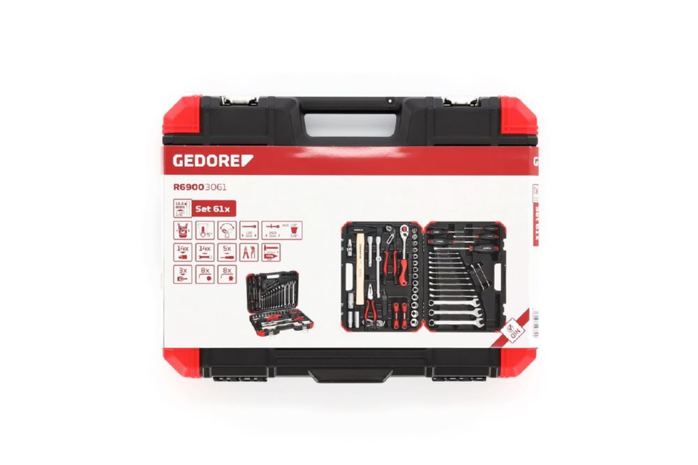 Produktbild GEDORE Steckschlüssel Satz 1/2 Zoll 61 teilig Auto Universal R69003061