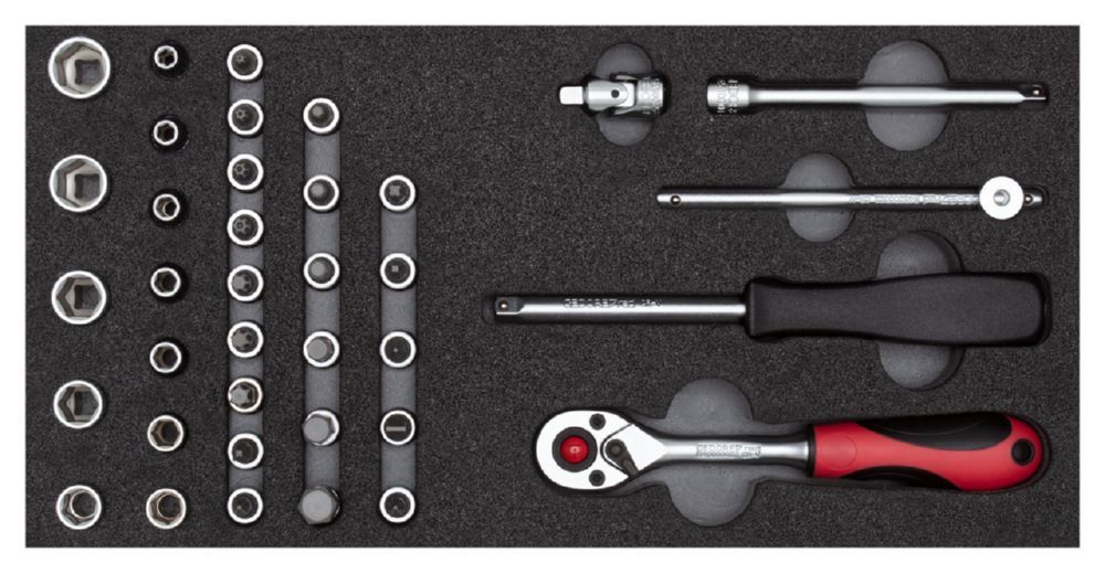 Produktbild GEDORE Steckschlüssel Satz 1/4 Zoll 2/6 CT Modul 37 teilig R22150006