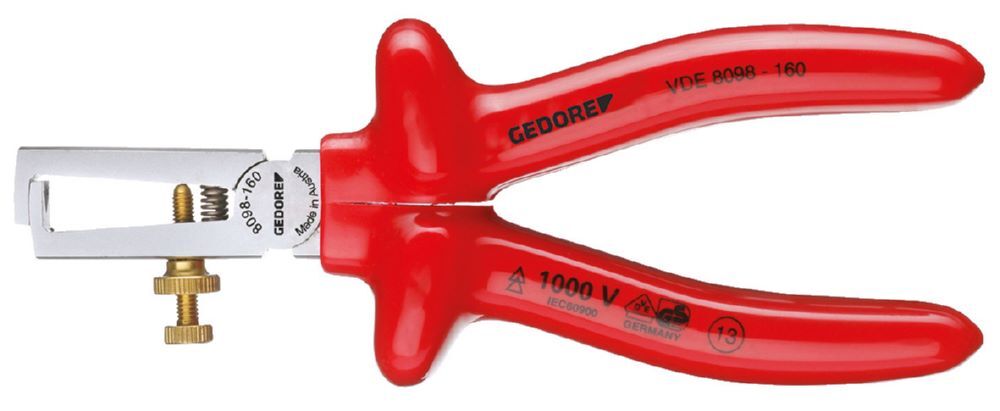 Produktbild GEDORE VDE-Abisolierzange mit Tauchisolierung 160 mm VDE 8098-160