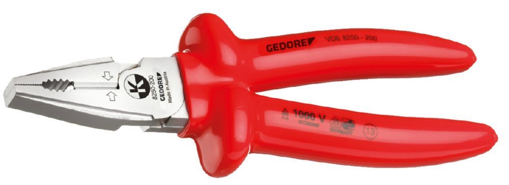 Produktbild GEDORE VDE-Kraft-Kombinationszange mit Tauchisolierung 200 mm VDE 8250-200