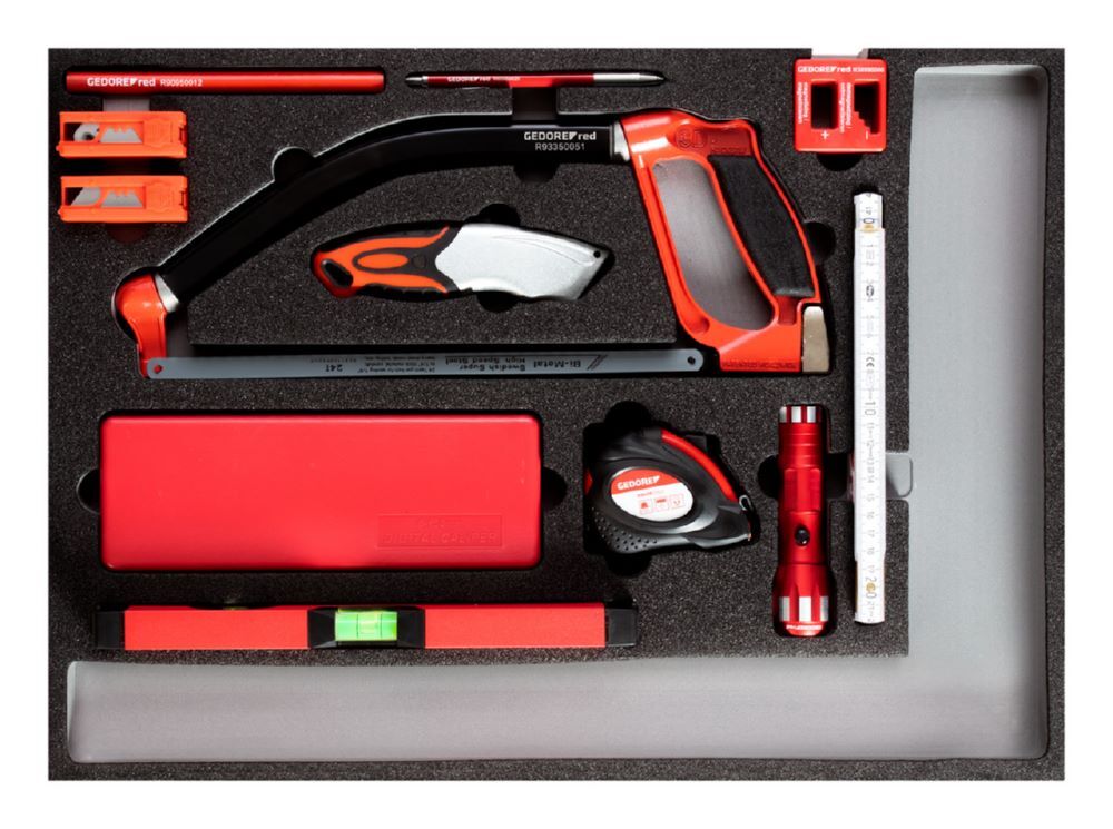 Produktbild GEDORE Werkzeugsatz Messwerkzeuge + S chneiden 1/1 CT-Modul R22350004