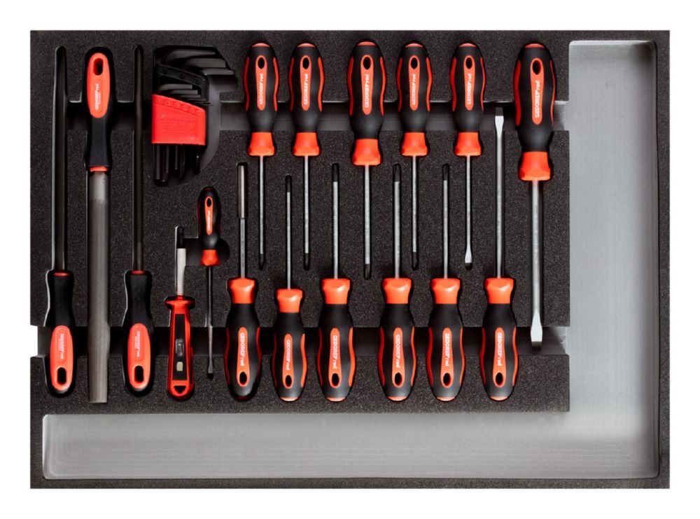 Produktbild GEDORE Werkzeugsatz Schraubendreher + Feilen CT-Modul 26-teilig R22350002