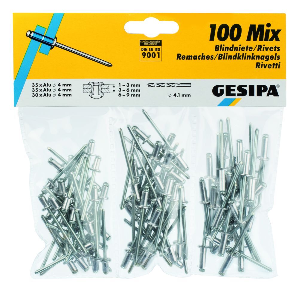 GESIPA Blindniet-Sortiment (100-teilig) Produktbild GESIPA Blindniet-Sortiment (100-teilig)