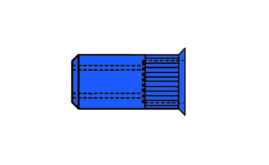 GESIPA Blindnietmuttern Stahl-gerändelt Kleinkopf M 4 x 6 x 12, 500 St. Produktbild GESIPA Blindnietmuttern Stahl-gerändelt Kleinkopf M 4 x 6 x 12, 500 St.