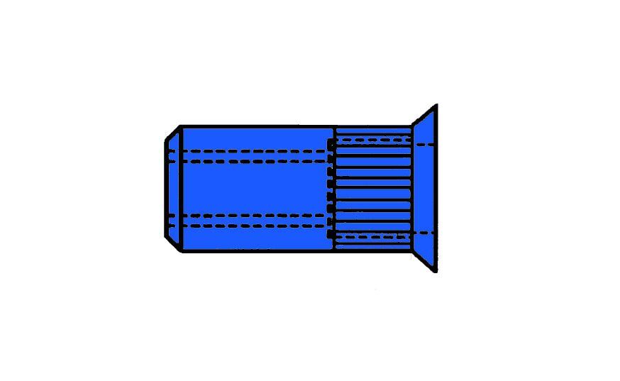 GESIPA Blindnietmuttern Stahl-gerändelt Senkkopf M 8 x 11 x 18,5, 100 St. Produktbild GESIPA Blindnietmuttern Stahl-gerändelt Senkkopf M 8 x 11 x 18,5, 100 St.