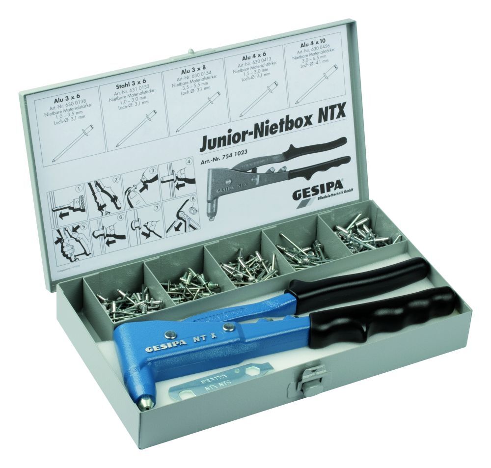 GESIPA Junior-Box mit PolyGrip-Blindnieten Produktbild GESIPA Junior-Box mit PolyGrip-Blindnieten