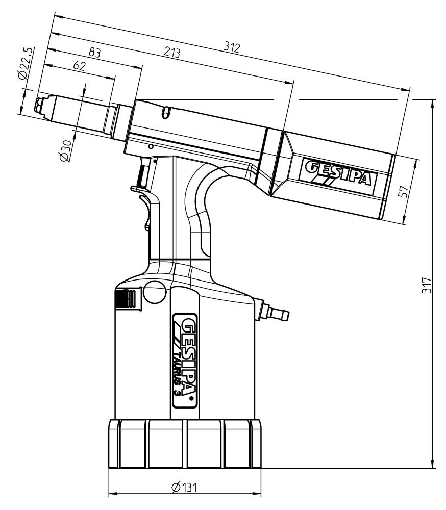 GESIPA Blindniet-Setzgerät TAURUS 3 mit Andrückauslösung Produktbild GESIPA Blindniet-Setzgerät TAURUS 3 mit Andrückauslösung bild 2