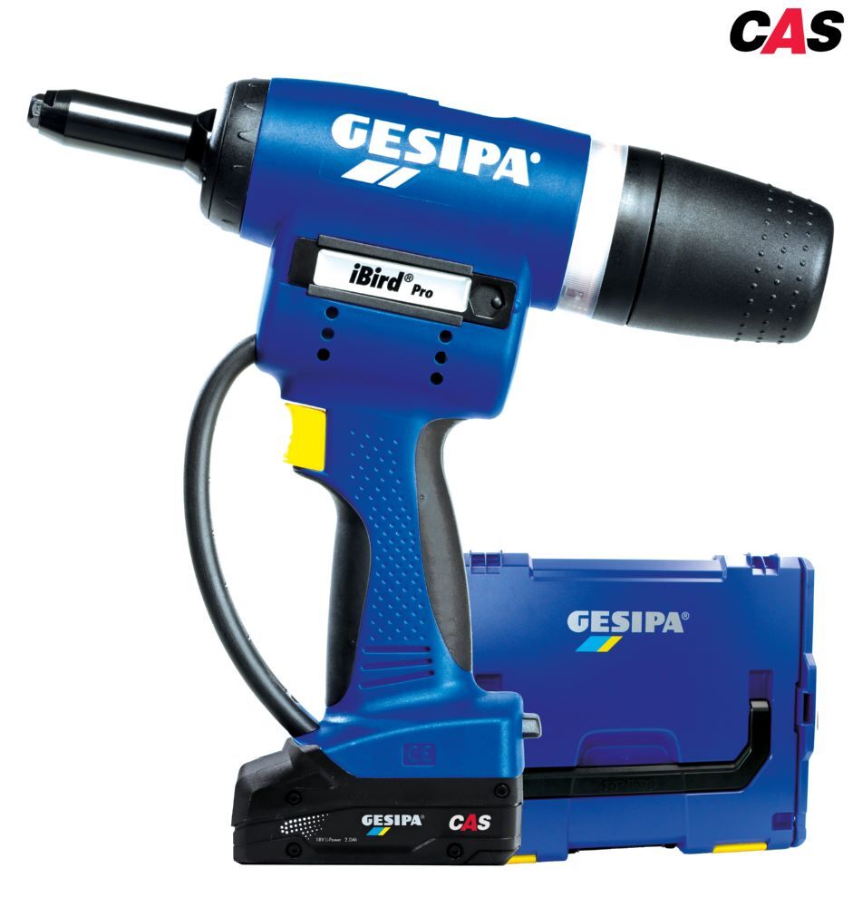Produktbild GESIPA Blindnietgerät iBird Pro CAS mit 1 Li-Ion Akku 18 V 2,0 Ah und Ladegerät