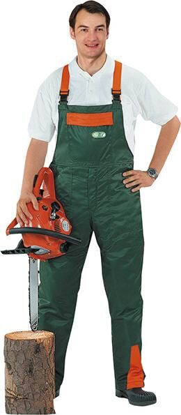 Schnittschutzlatzhose FJ Gr. 56 grün/orange Produktbild Schnittschutzlatzhose FJ Gr. 56 grün/orange