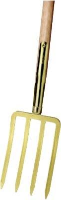Ideal Spatengabel gold mit Stiel und 4 Bajonettzinken Produktbild Ideal Spatengabel gold mit Stiel und 4 Bajonettzinken