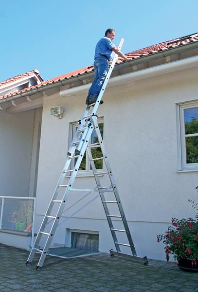 Günzburger Aluminium Mehrzweckleiter mit 3x11 Sprossen Produktbild Günzburger Aluminium Mehrzweckleiter mit 3x11 Sprossen