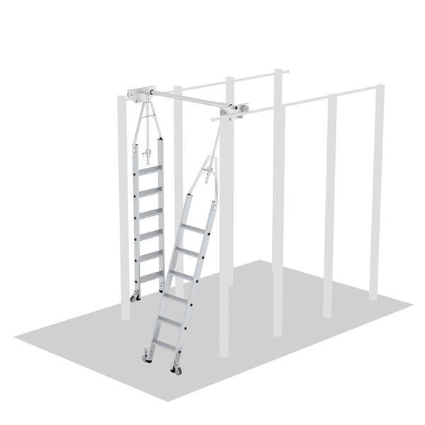 Günzburger Aluminium Regalleiter für Doppelregal drehbar mit 8 Stufen Produktbild Günzburger Aluminium Regalleiter für Doppelregal drehbar mit 8 Stufen bild 4