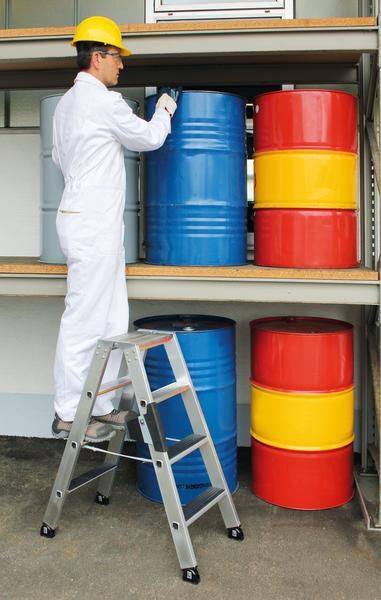 Günzburger Aluminium Stehleiter clip-step beidseitig begehbar 2 x 9 Stufen Produktbild Günzburger Aluminium Stehleiter clip-step beidseitig begehbar 2 x 9 Stufen