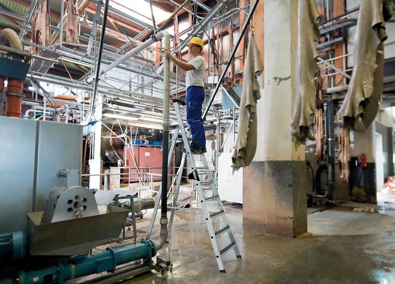 Günzburger Aluminium Stehleiter einseitig begehbar mit clip-step R13 mit 9 Stufen Produktbild Günzburger Aluminium Stehleiter einseitig begehbar mit clip-step R13 mit 9 Stufen