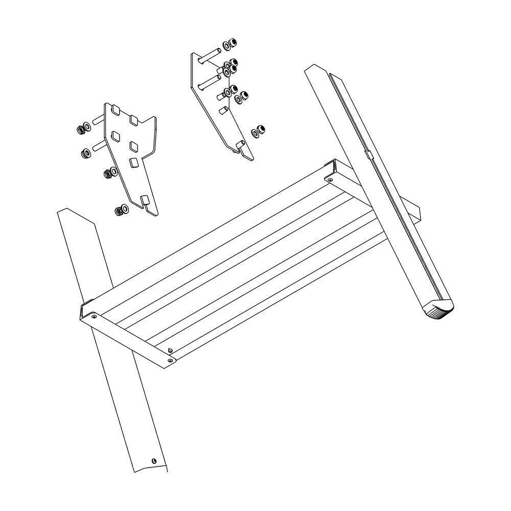 Produktbild Aufstieg Podesttreppe 2 Stufen Aluminium gerieft inkl. Montagesatz bild 2