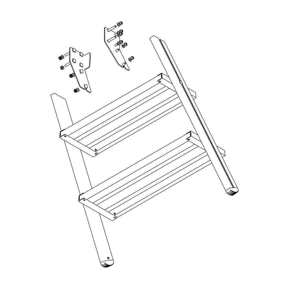 Produktbild Aufstieg Podesttreppe 3 Stufen Aluminium gerieft inkl. Montagesatz bild 2