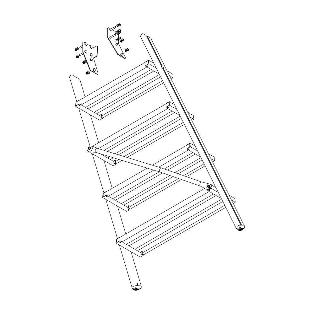 Produktbild Aufstieg Podesttreppe 5 Stufen Aluminium gerieft inkl. Montagesatz bild 2