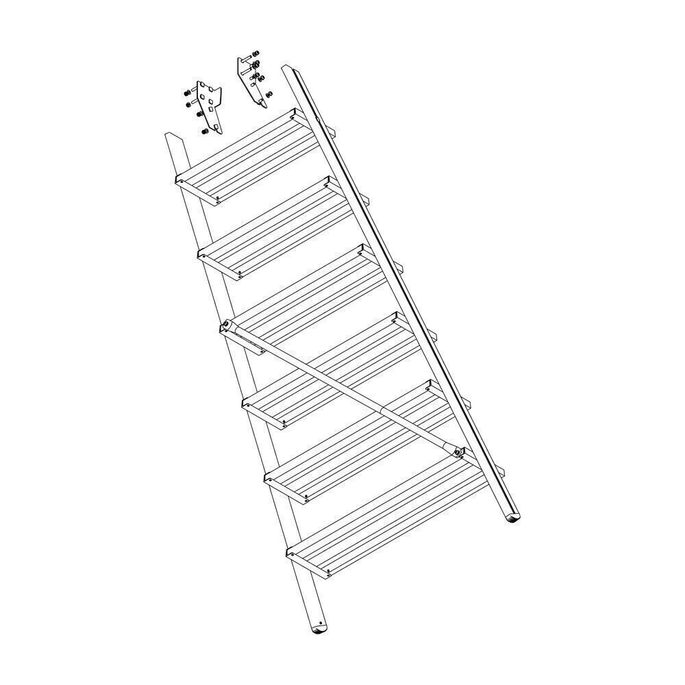 Produktbild Aufstieg Podesttreppe 7 Stufen Korundbeschichtung inkl. Montagesatz bild 2