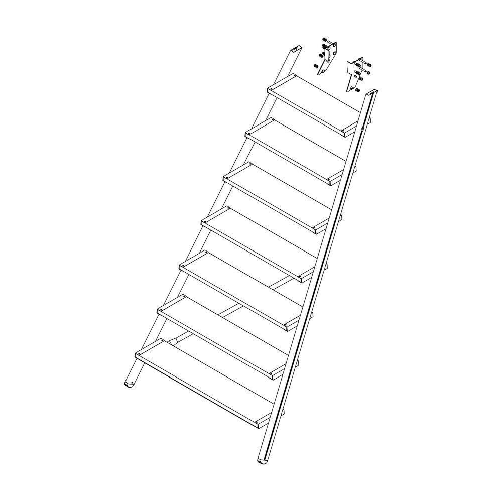 Produktbild Munk Aufstieg Podesttreppe 8 Stufen Korundbeschichtung inkl. Montagesatz