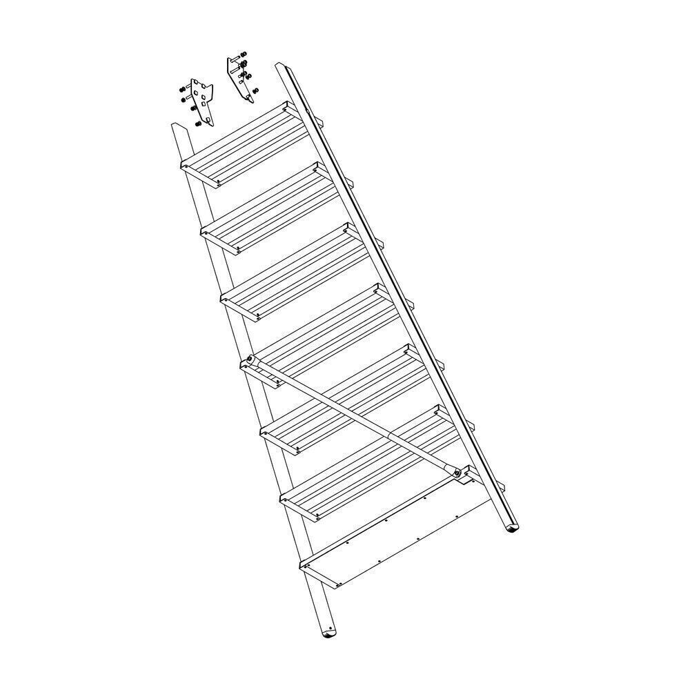 Produktbild Aufstieg Podesttreppe 8 Stufen Korundbeschichtung inkl. Montagesatz bild 2