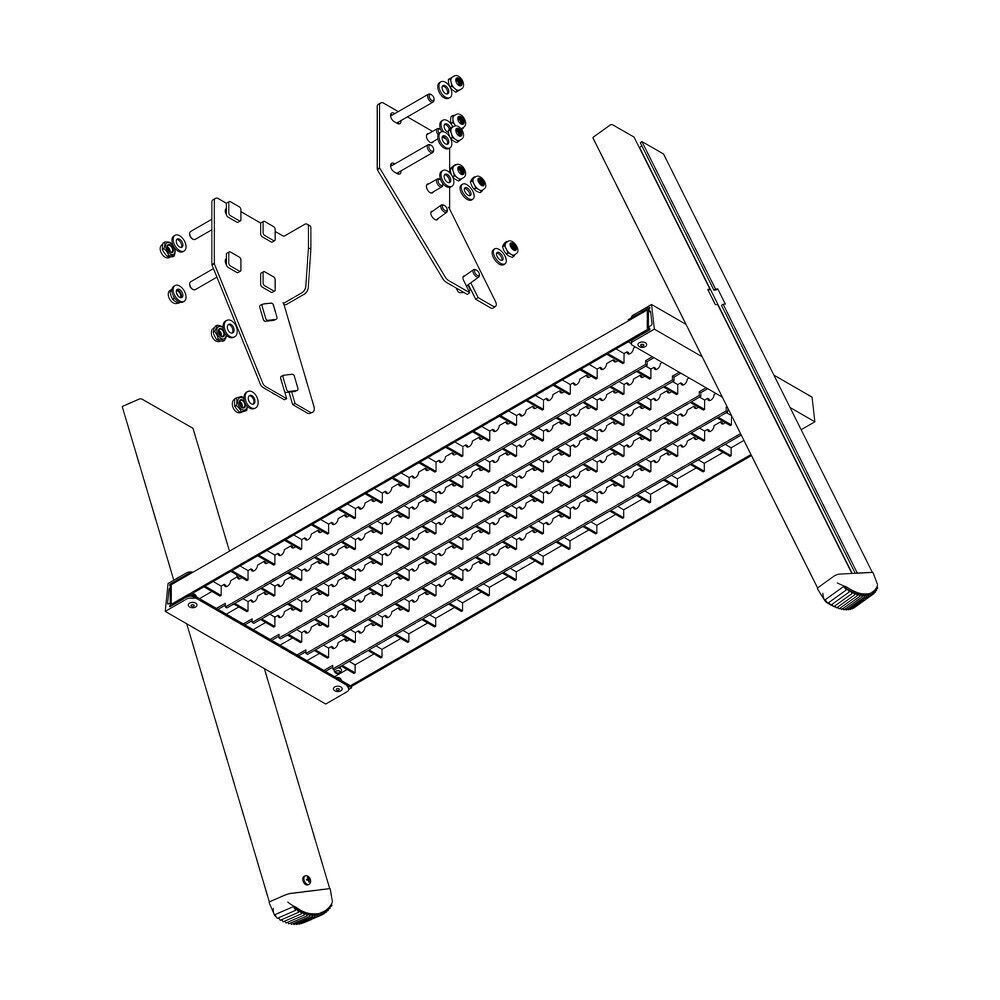 Produktbild Aufstieg Podesttreppe 2 Stufen Stahl Gitterrost inkl. Montagesatz bild 2
