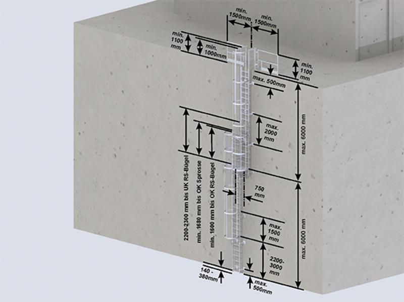Günzburger Einzügige Steigleiter mit Rückenschutz Steighöhe 7,28 m Alu blank Produktbild Günzburger Einzügige Steigleiter mit Rückenschutz Steighöhe 7,28 m Alu blank bild 5