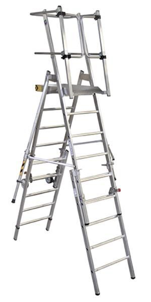 Günzburger Plattformleiter FlexxStep plus inklusive Teleskopaufsatz Produktbild Günzburger Plattformleiter FlexxStep plus inklusive Teleskopaufsatz