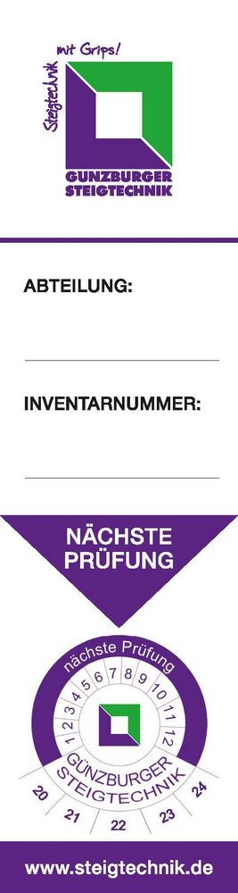 Günzburger Inventaraufkleber für Leitern und Gerüste 20 Stück Produktbild Günzburger Inventaraufkleber für Leitern und Gerüste 20 Stück