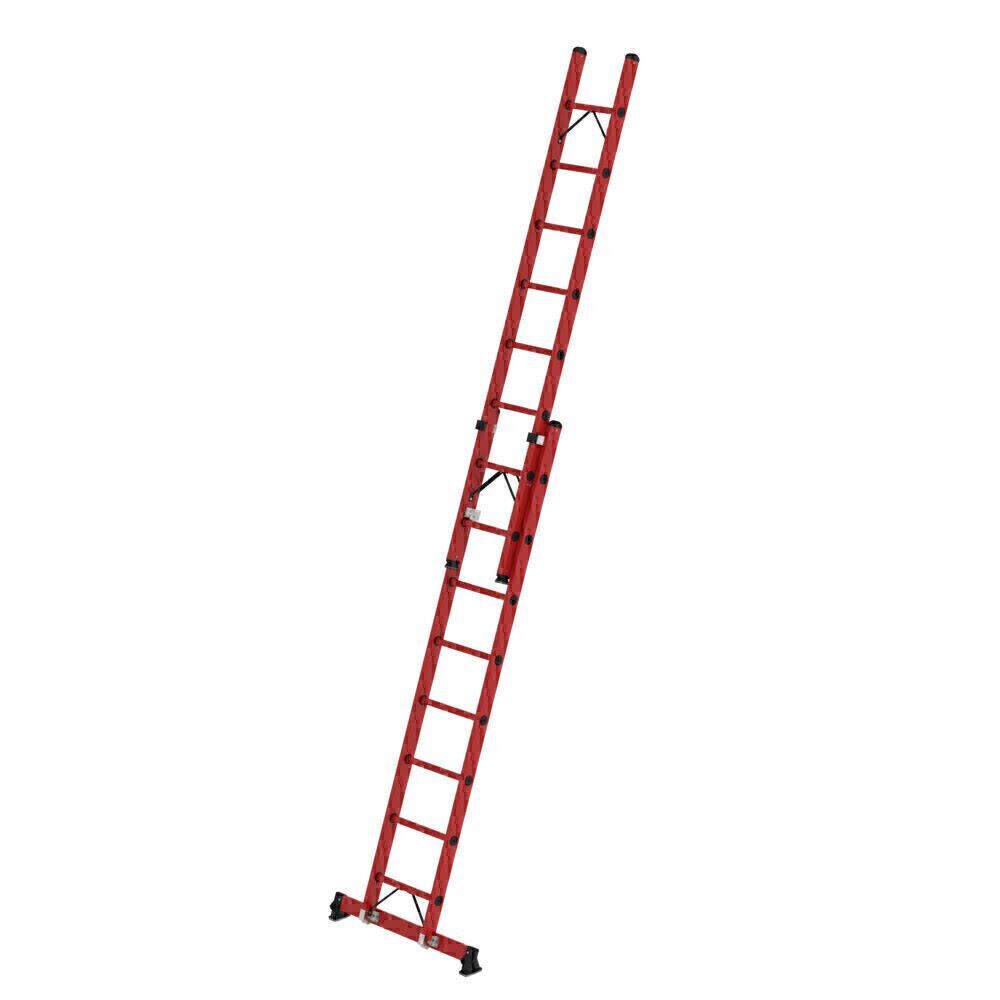 Produktbild Munk Sprossen Schiebeleiter 2 teilig GFK mit nivello® Traverse 2x8 Sprossen
