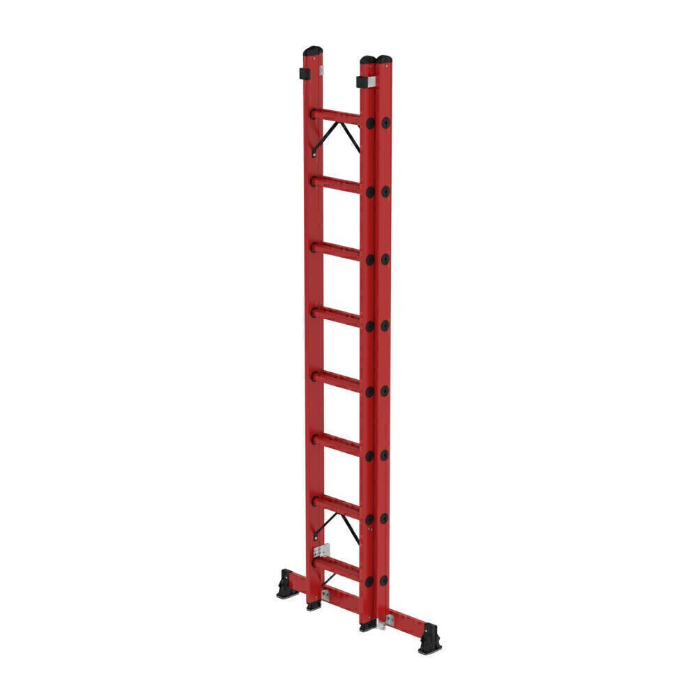 Produktbild Sprossen-Schiebeleiter 2-teilig GFK mit nivello® Traverse 2x8 Sprossen bild 2