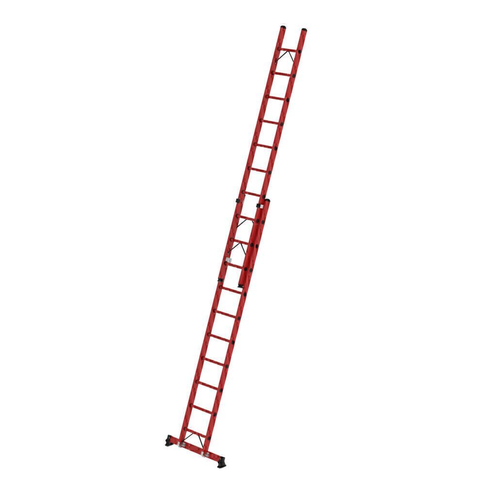 Produktbild Munk Sprossen Schiebeleiter 2 teilig GFK mit nivello® Traverse 2x10 Sprossen