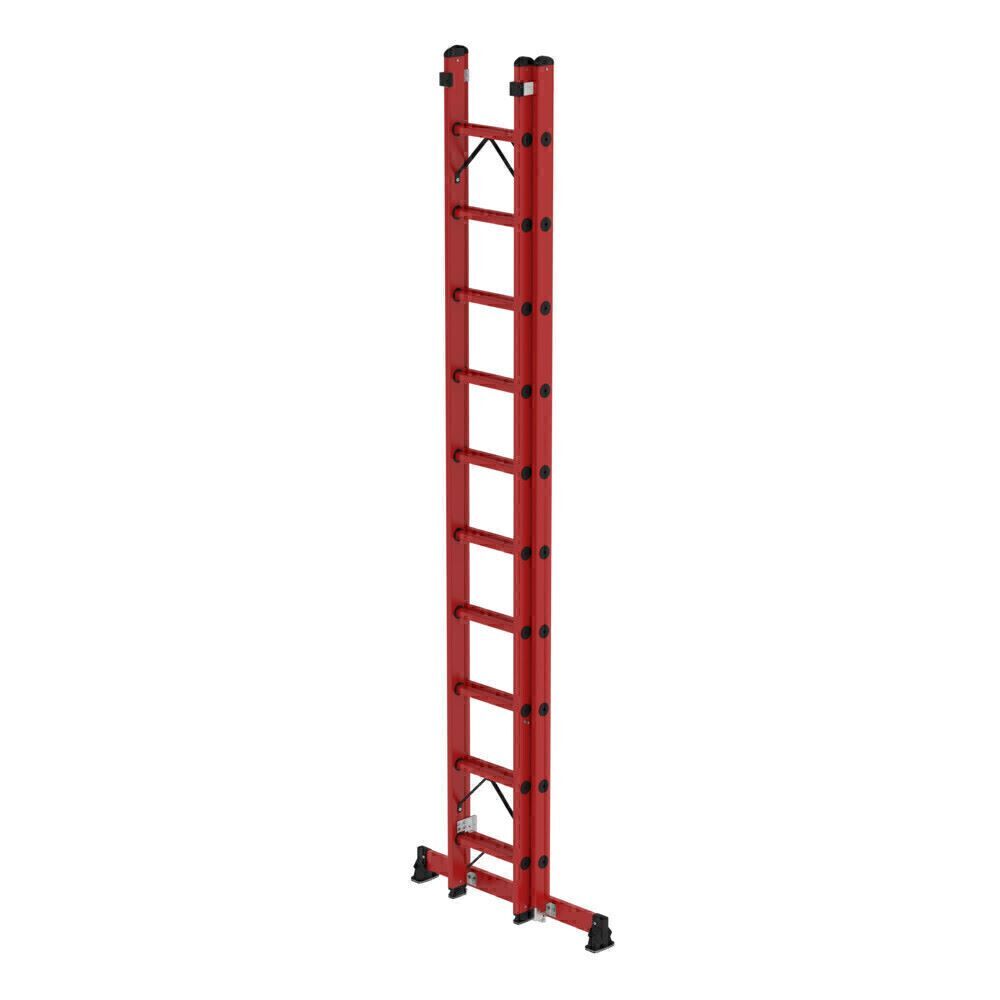 Produktbild Sprossen-Schiebeleiter 2-teilig GFK mit nivello® Traverse 2x10 Sprossen bild 2