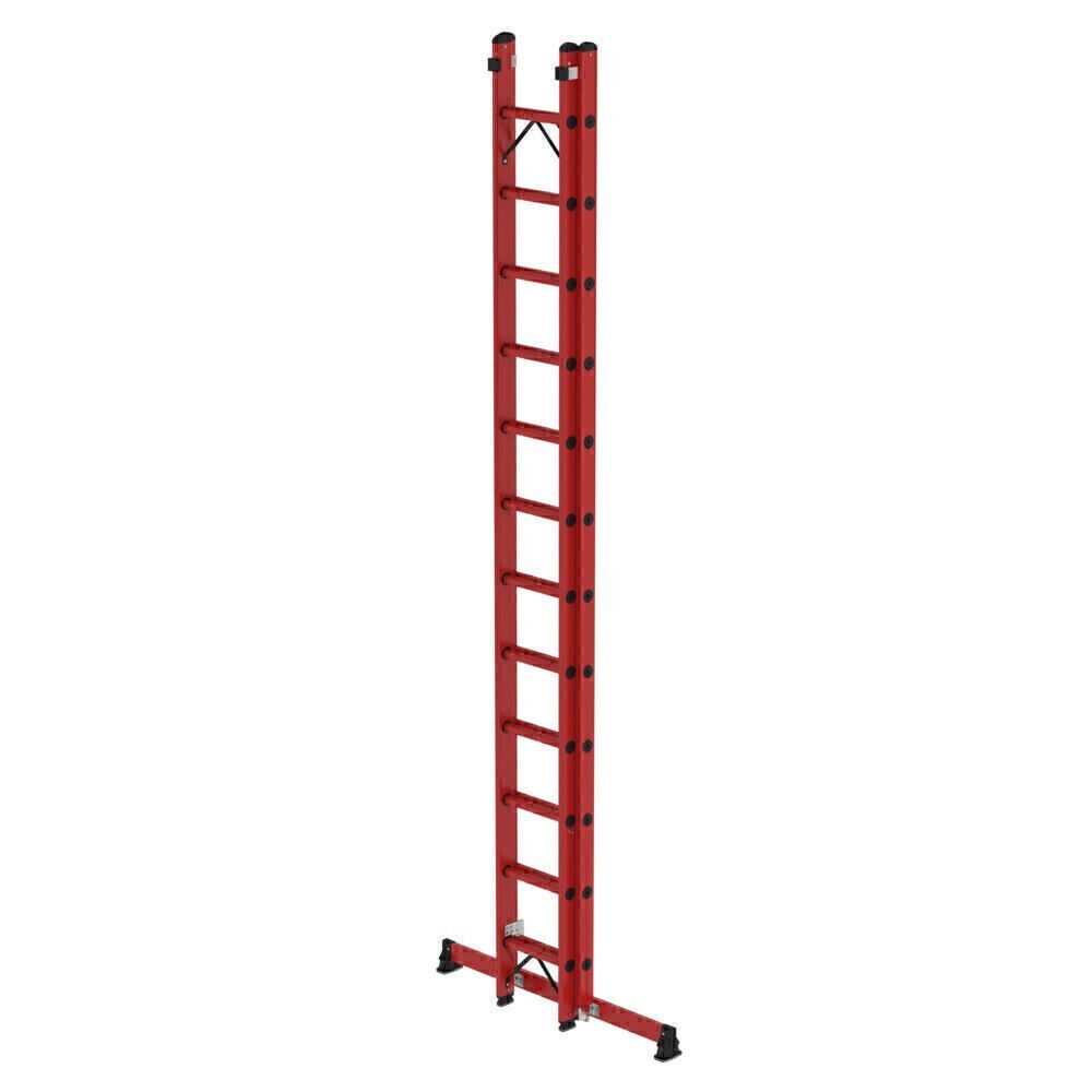 Produktbild Sprossen-Schiebeleiter 2-teilig GFK mit nivello® Traverse 2x12 Sprossen bild 2