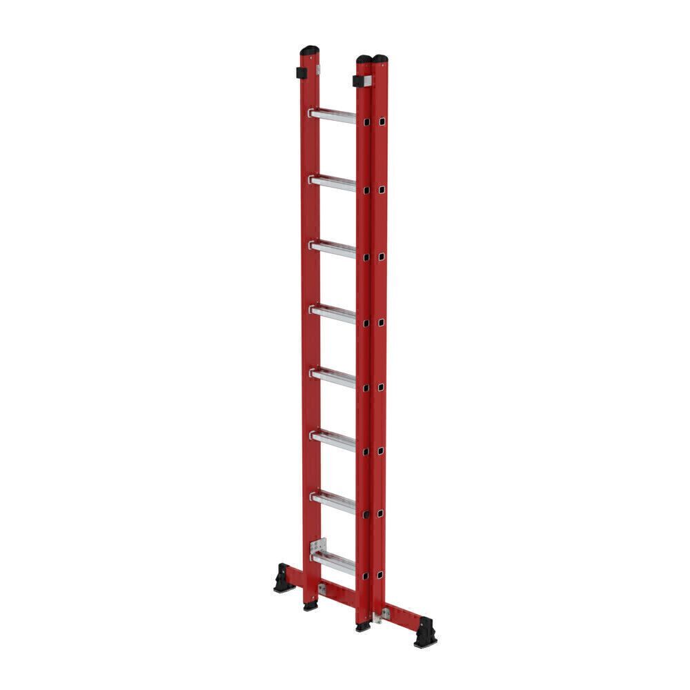 Produktbild Sprossen-Schiebeleiter 2-teilig GFK/Alu mit nivello®-Traverse 2x8 Sprossen bild 2