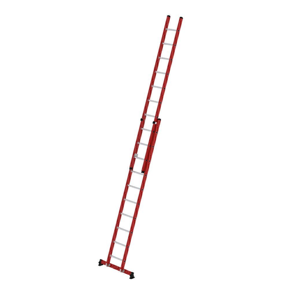 Produktbild Munk Sprossen Schiebeleiter 2 teilig GFK Alu mit nivello®-Traverse 2x10 Sprossen