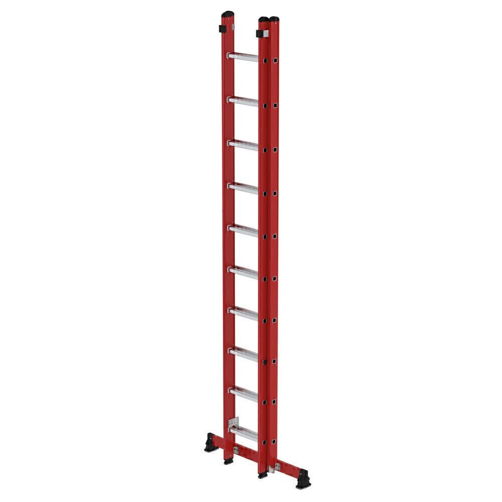 Produktbild Sprossen-Schiebeleiter 2-teilig GFK/Alu mit nivello®-Traverse 2x10 Sprossen bild 2