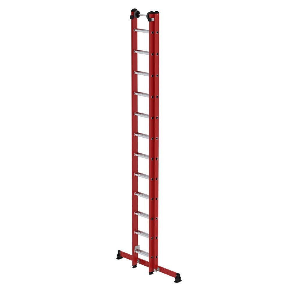 Produktbild Sprossen-Schiebeleiter 2-teilig GFK/Alu mit nivello®-Traverse 2x12 Sprossen bild 2