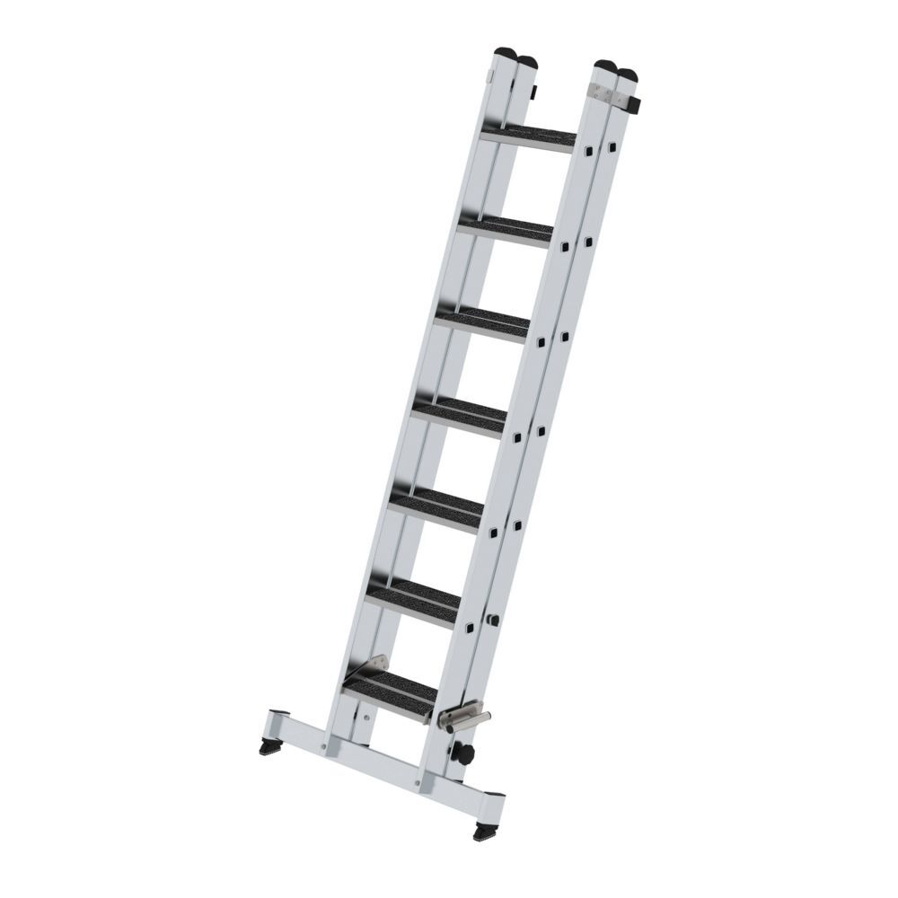Günzburger Stufen Schiebeleiter 2 teilig mit nivello-Traverse R13 2 x 7 Produktbild Günzburger Stufen Schiebeleiter 2 teilig mit nivello-Traverse R13 2 x 7 bild 2
