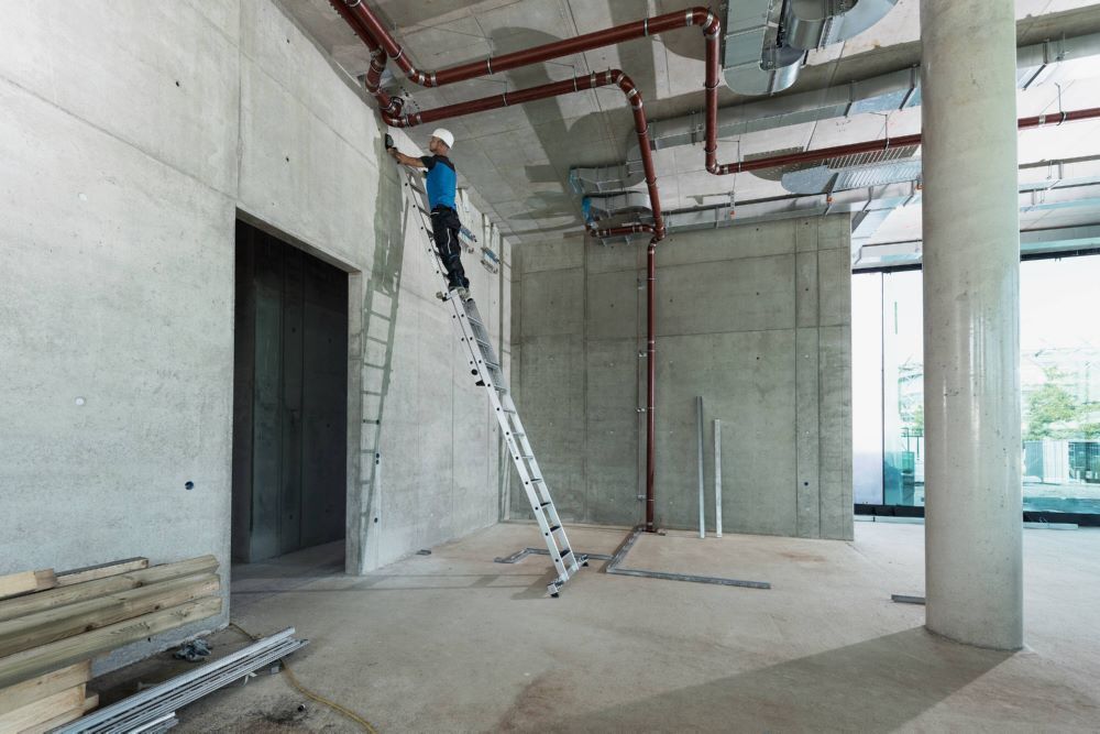 Günzburger Stufen Schiebeleiter 2 teilig mit nivello-Traverse R13 2 x 7 Produktbild Günzburger Stufen Schiebeleiter 2 teilig mit nivello-Traverse R13 2 x 7 bild 3