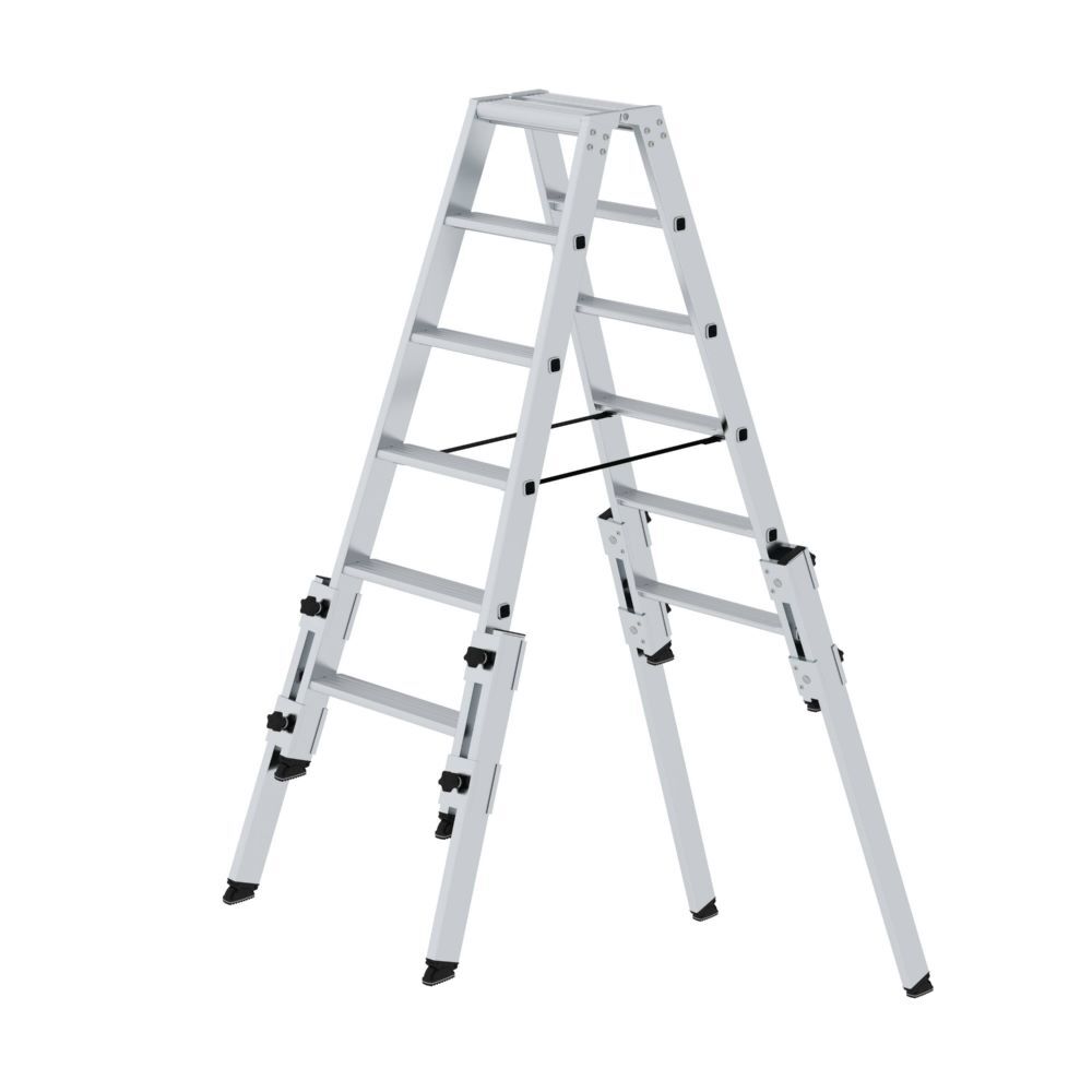 Günzburger Stufen Stehleiter Aluminium treppengängig 2 x 6 Stufen Produktbild Günzburger Stufen Stehleiter Aluminium treppengängig 2 x 6 Stufen