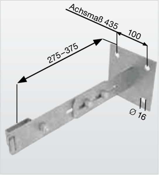 Günzburger Verstellbare Wandhalter mit Klemmbügel Stahl verzinkt Produktbild Günzburger Verstellbare Wandhalter mit Klemmbügel Stahl verzinkt