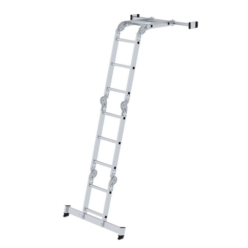 Günzburger Vielzweckleiter 4 teilig mit nivello Traverse Holzbelag 2x3 und 2x4 Sprossen Produktbild Günzburger Vielzweckleiter 4 teilig mit nivello Traverse Holzbelag 2x3 und 2x4 Sprossen bild 6