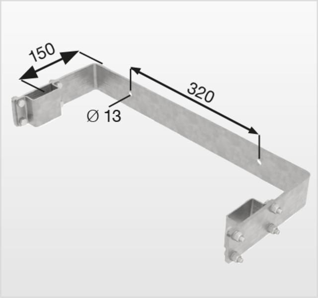 Günzburger Wandhalter starr Stahl verzinkt 150 mm Produktbild Günzburger Wandhalter starr Stahl verzinkt 150 mm