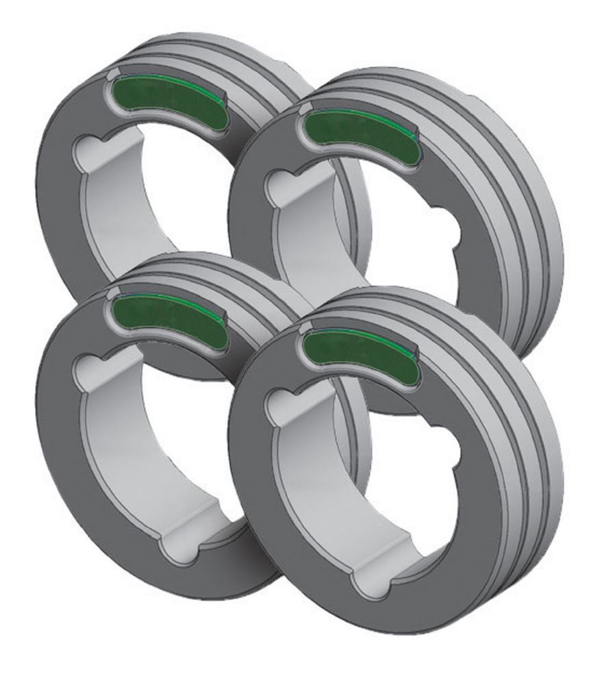 Produktbild Gys 4 Drahtführungsrollen TWIN Typ F Durchmesser 0,6/0,8 mm grün/blau Stahl