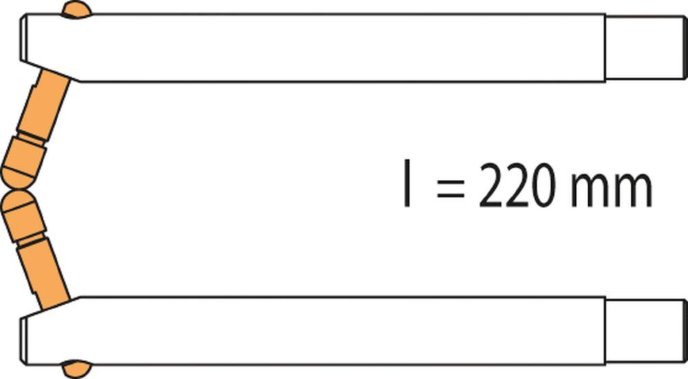 Produktbild Gys Elektrodenarm PX3 x 2 LG 220 mm abgeschrägt