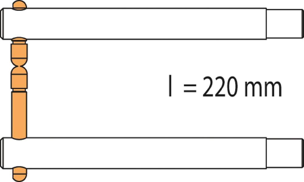 Produktbild Gys Elektrodenarm PX2 x 2 LG 220 mm asymetrisch