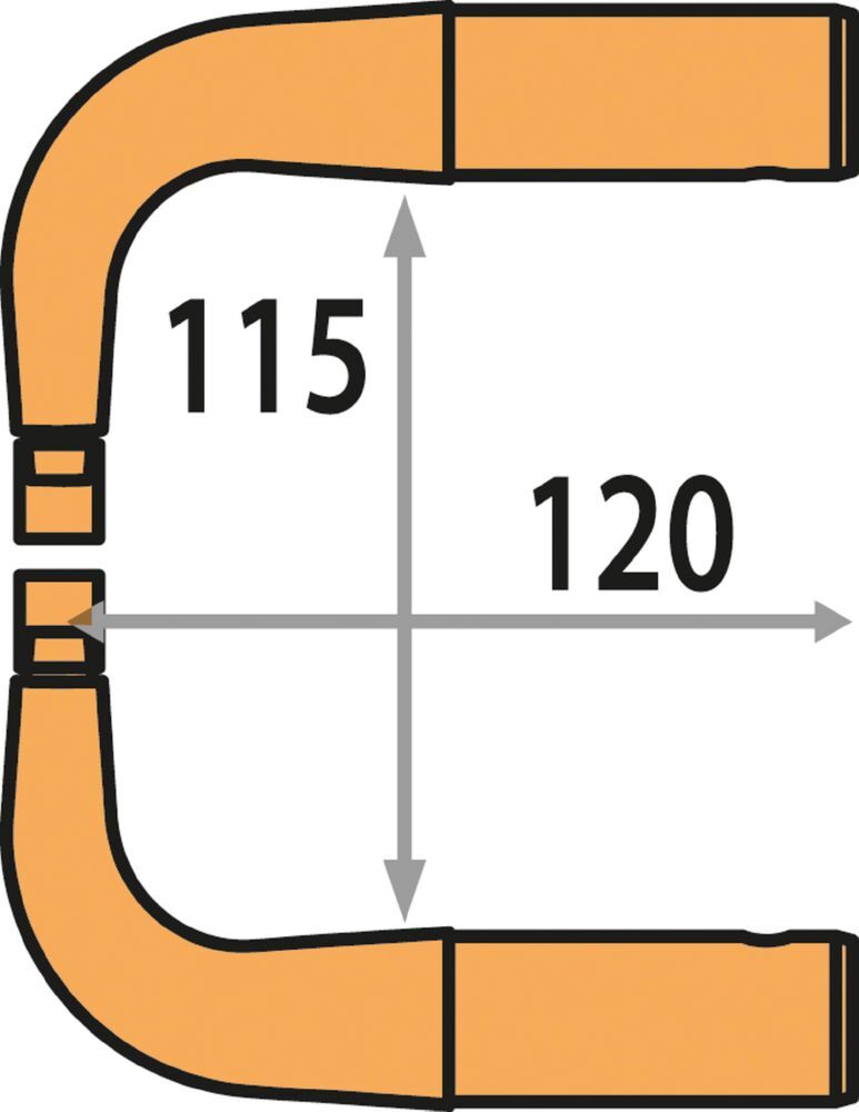 Produktbild Gys Elektrodenarm X1 x 2 - 8 bar/550 daN LG 120 mm mit 2 Kappen