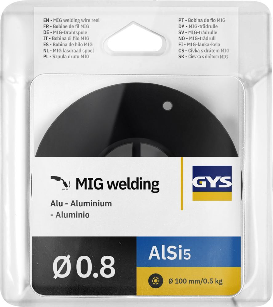 Produktbild Gys Massivdrahtrolle Alu 100 mm Durchmesser 0,8 mm 0,5 kg AISi5