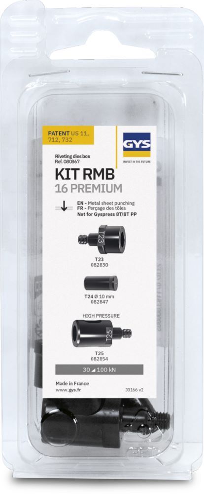 Produktbild Gys 16 PREMIUM 10,0 mm Hochdruck-Stanzwerkzeugsatz für 10T/10T.PP Nietmaschinen